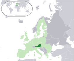 موقع  النمسا  (dark green) –   —  [Legend]