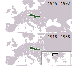 Location of تشيكوسلوڤاكيا