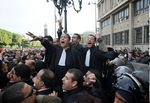 تظاهرة المحامين التونسيين الجمعة 15 يناير 2011.
