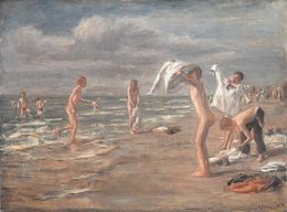 『海水浴する少年たち』