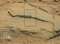 "Ithaca" rock on Mars - target of the ChemCam laser analyzer on Curiosity (October 30, 2013; closeup).