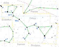 Location of Tau Ceti