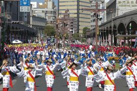 Ohara style folk dance in Kagoshima Ohara Festival in November