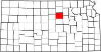 Map of Kansas highlighting أوتاوا