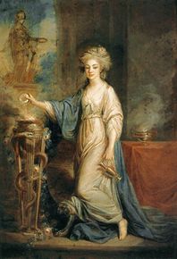 پورتريه لإمرأة كعذراء ڤستية (ع1770) بريشة Angelica Kauffman