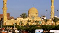 جانب من الواجهة الغربية الرئيسية للمسجد الإبراهيمي.