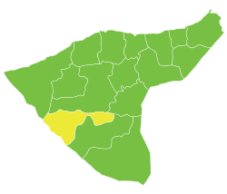 موقع ناحية العريشة في محافظة الحسكة.