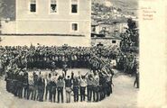 Postcard featuring Laz dancers in national costume in Trabzon