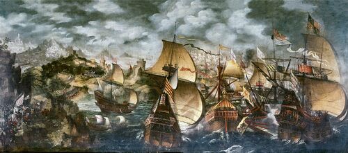 The Battle of Gravelines, 8 August 1558,[21][مطلوب مصدر أفضل] by Nicholas Hilliard
