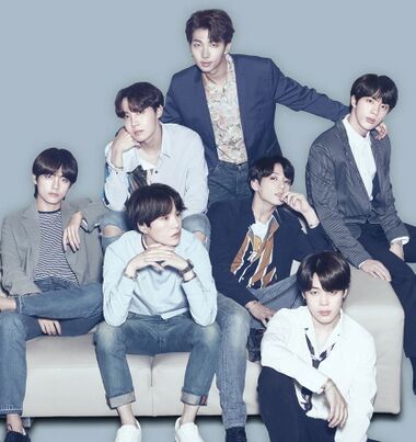 BTS for LG Electronics in 2018 Clockwise, from left: V, J-Hope, RM, Jin, Jimin, Jungkook, and Suga