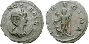 Both sides of a coin commemorating Zenobia