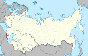 Location of Armenia (red) within the Soviet Union