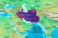 The extent of the Parthian Empire (shaded territory)