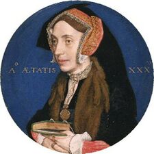 Margaret Roper; c. 1535–36, Bodycolour on vellum mounted on card, 4.5 cm diameter (1.8 in), Metropolitan Museum of Art, New York
