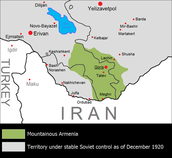 Location of Mountainous Armenia