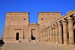 27162- Philae temple of Isis in glorious sunlight.jpg