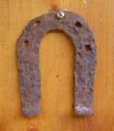 A donkey shoe with calkins