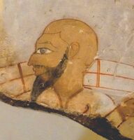 Syrian tribute bearer from a Theban tomb of the 18-19th dynasty.[citation needed]
