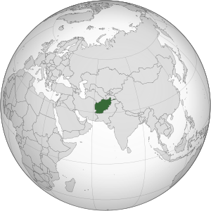 Location of Afghanistan
