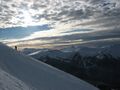 The "Stairway To Heaven" area boundary on Blackcomb Mountain in winter.