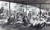 Recently bought slaves in Brazil on their way to the farms of the landowners who bought them 1830ح. 1830
