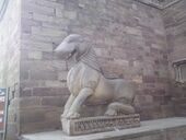 One of the lion figures from the Sihoniya Kakanmaṭh temple, now at the Archaeological Museum, Gwalior