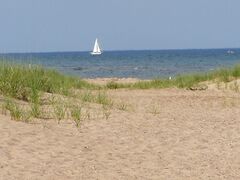 View of Lake Huron from East Tawas State Park at the head of Saginaw Bay