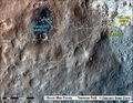 First-Year & First-Mile Traverse Map of the Curiosity rover on Mars (August 1, 2013; 3-D).