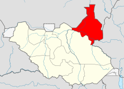 الموقع في جنوب السودان.