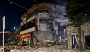 مبنى القرض الحسن في بعلبك بعد قصفه