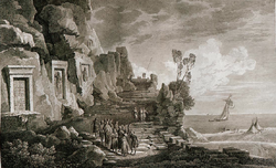 Nahr el Kelb inscriptions, Louis François Cassas, 1799.png
