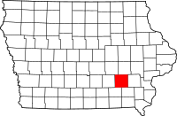 Map of Iowa highlighting