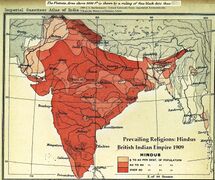 1909 Percentage of Hindus.