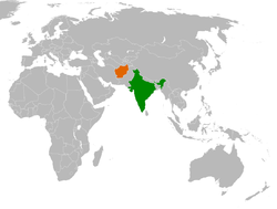 Map indicating locations of الهند and أفغانستان