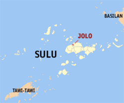 Map of سولو with جولو، سولو highlighted