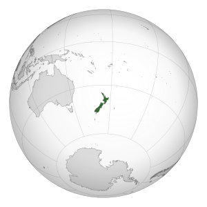 The hemisphere centred on New Zealand