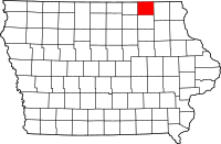 Map of Iowa highlighting