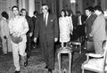 استقبال معمر القذافي رئيس ليبيا وقرينته بقصر القبة 1 يناير 1966