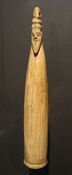 Hippopotamus tusk with carved head, 3800–3400 BCE, Naqada I–II