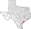 State map highlighting Calhoun County