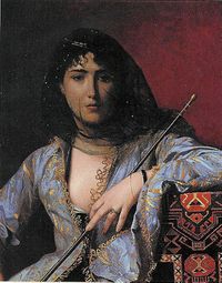 امرأة شركسية محجبة من أعمال جان ليون جيروم.
