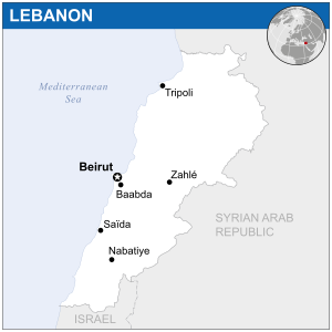 Location of لبنان