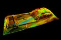 Image of Monte Alban's System IV structure, taken from a 3D laser scan image.