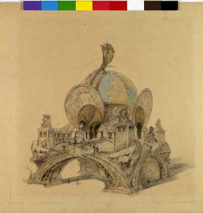 Monument to Humanity proposed by Mucha to replace the Eiffel Tower (National Gallery of Prague)