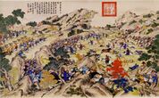 Qing defeat the Khoja at Arcul, after they had retreated following the battle of Qos-Qulaq, 1759. By Jean Denis Attiret.