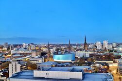 Skyline of Coventry city centre view from One Friargate