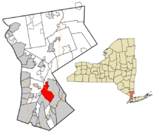 Location of White Plains within Westchester County