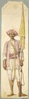 A Mysorean soldier from India, using his Mysorean rocket as a flagstaff (Robert Home, 1793/4).