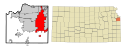 Location within Johnson County and Kansas