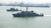 ROKS Ongjin (Yangyang class) and ROKS Goryeong (Ganggyeong class) on background